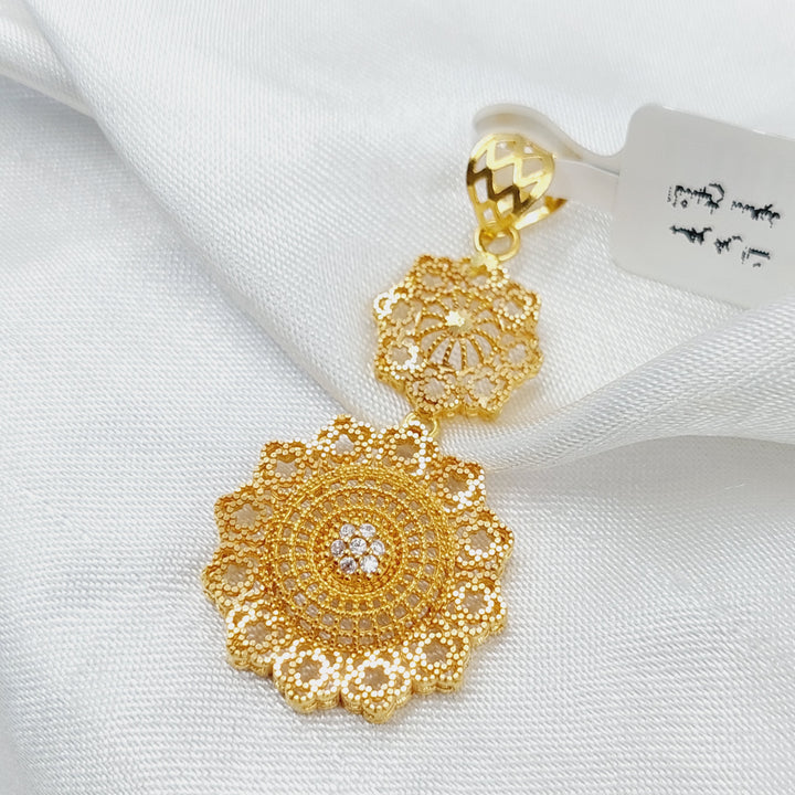 21K Gold Zircon Studded Star Pendant by Saeed Jewelry - Image 3