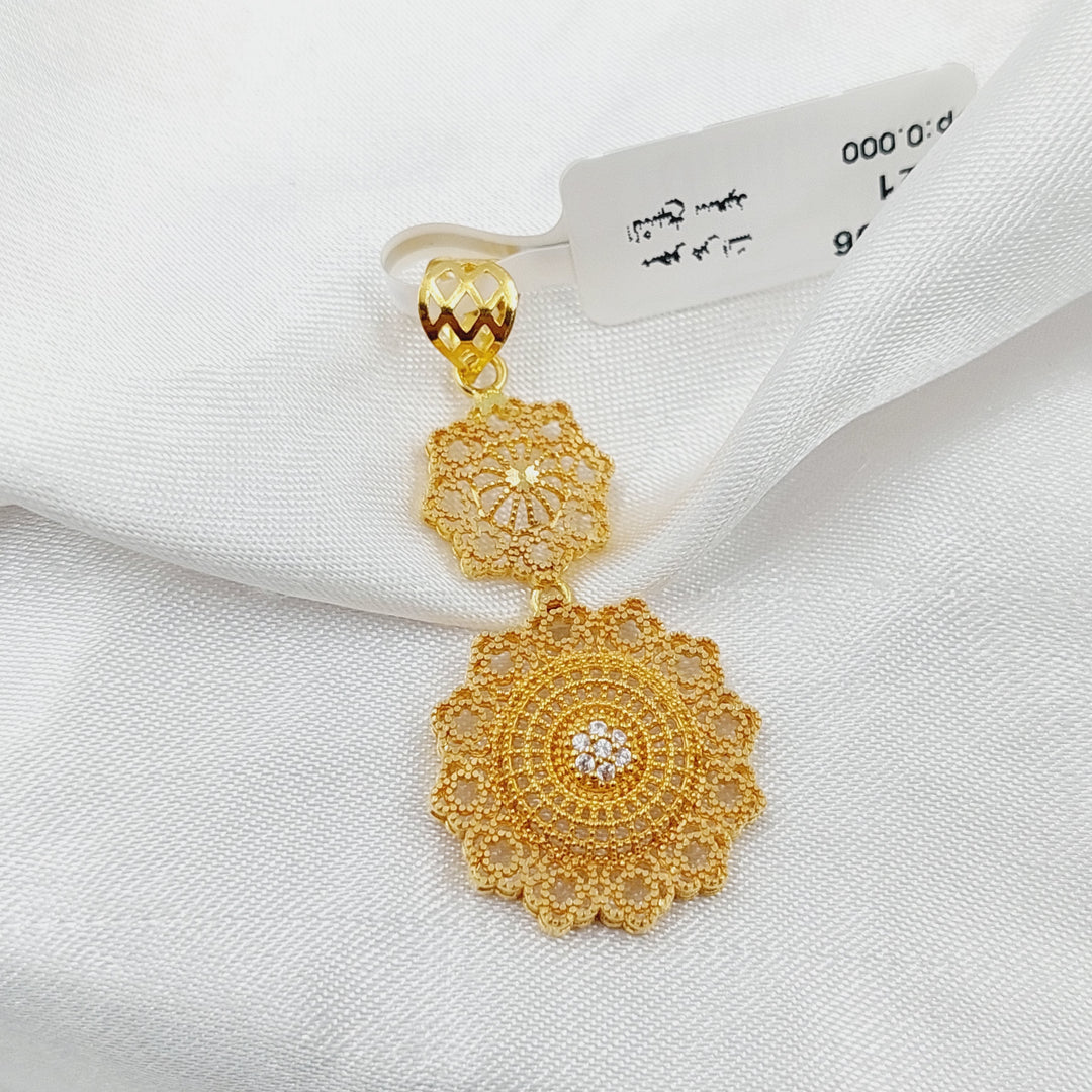 21K Gold Zircon Studded Star Pendant by Saeed Jewelry - Image 5