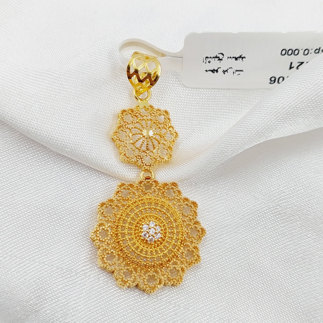 21K Gold Zircon Studded Star Pendant by Saeed Jewelry - Image 1