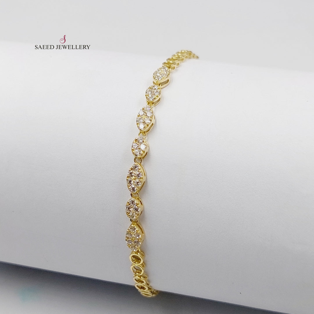 18K Gold Zircon Studded Tears Bracelet by Saeed Jewelry - Image 6