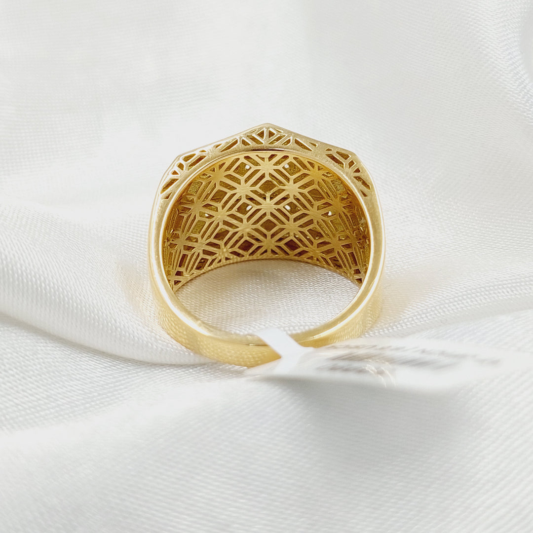 18K Gold Zircon Studded Pyramid Ring by Saeed Jewelry - Image 6