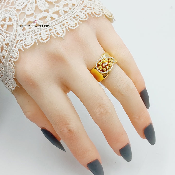 21K Gold Zircon Studded Balls Ring by Saeed Jewelry - Image 6