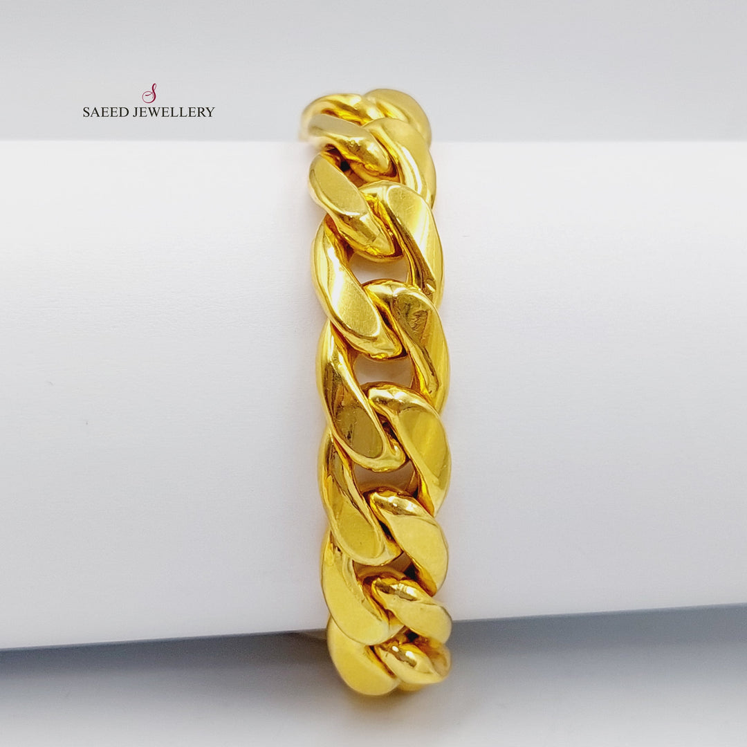 21K Gold Cuban Links Enameled Bracelet by Saeed Jewelry - Image 4