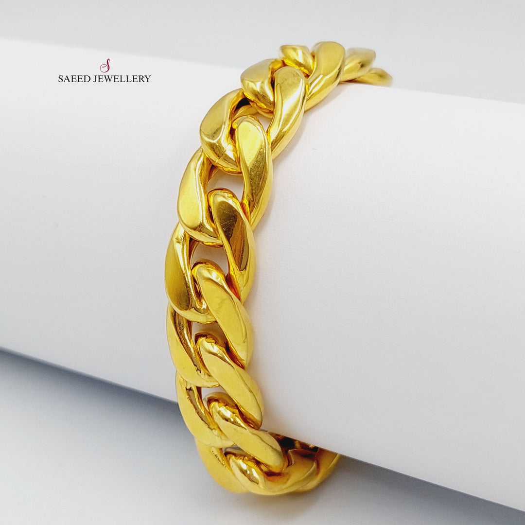 21K Gold Cuban Links Enameled Bracelet by Saeed Jewelry - Image 5