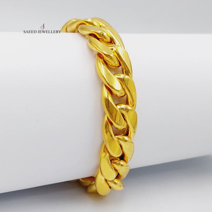 21K Gold Cuban Links Enameled Bracelet by Saeed Jewelry - Image 1