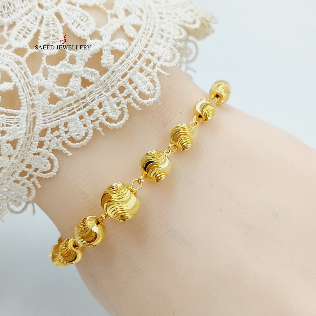 21K Gold Balls Bracelet by Saeed Jewelry - Image 3