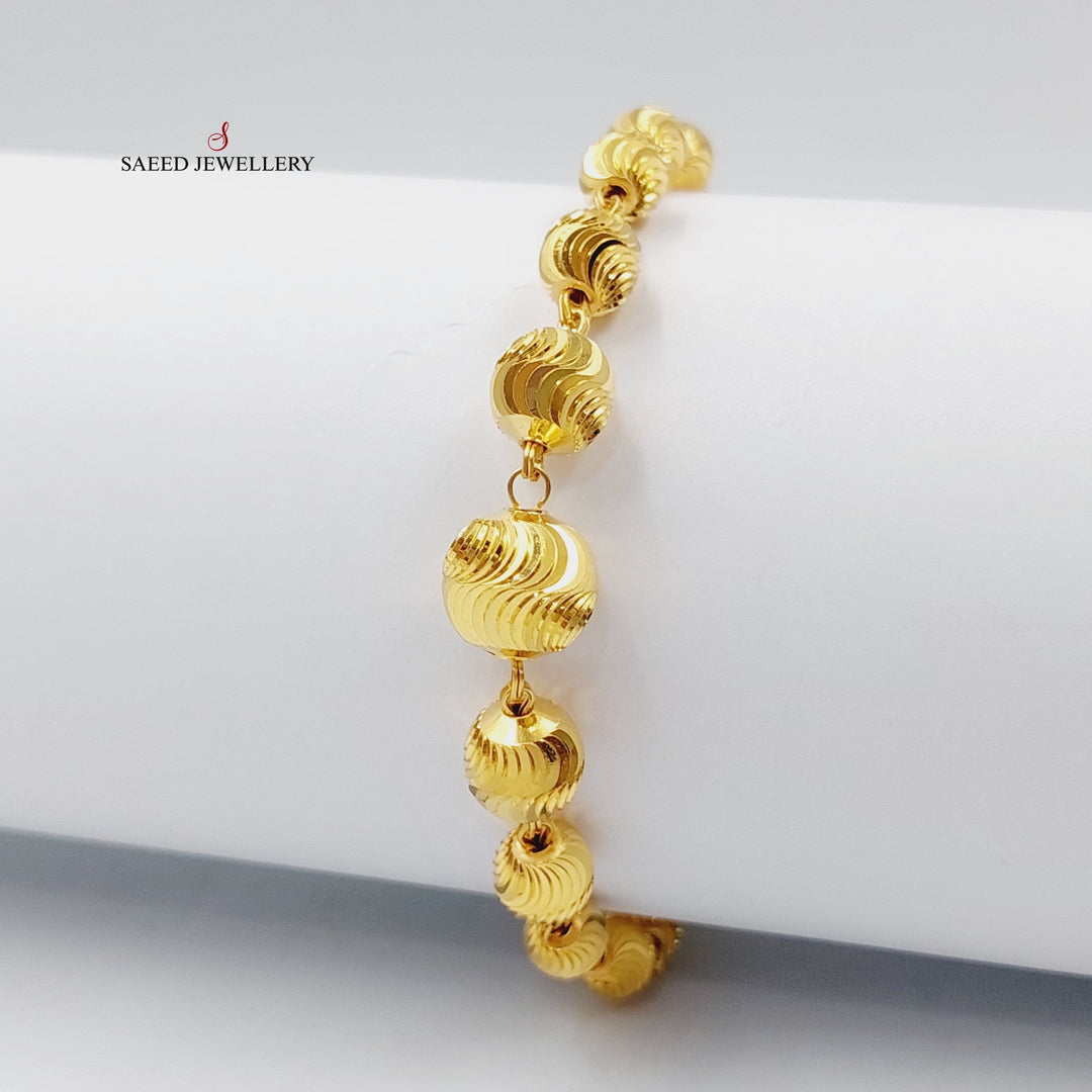 21K Gold Balls Bracelet by Saeed Jewelry - Image 6