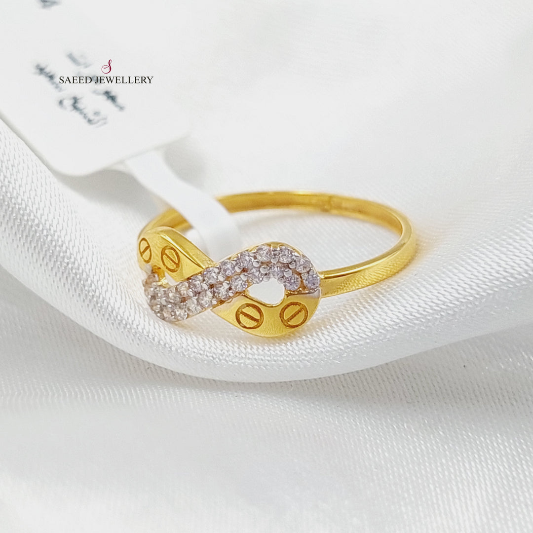 21K Gold Zircon Studded Infinite Ring by Saeed Jewelry - Image 3