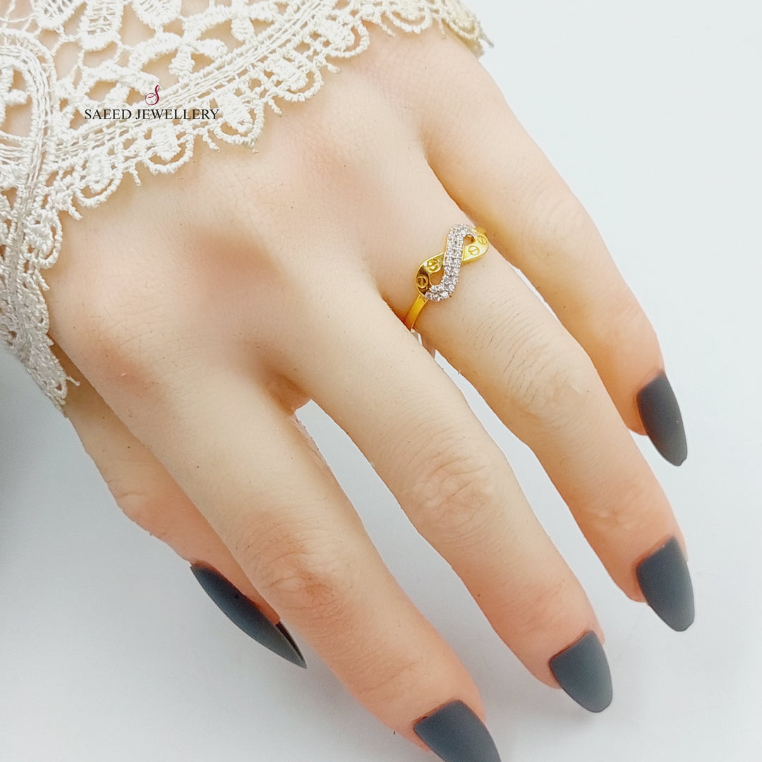 21K Gold Zircon Studded Infinite Ring by Saeed Jewelry - Image 4