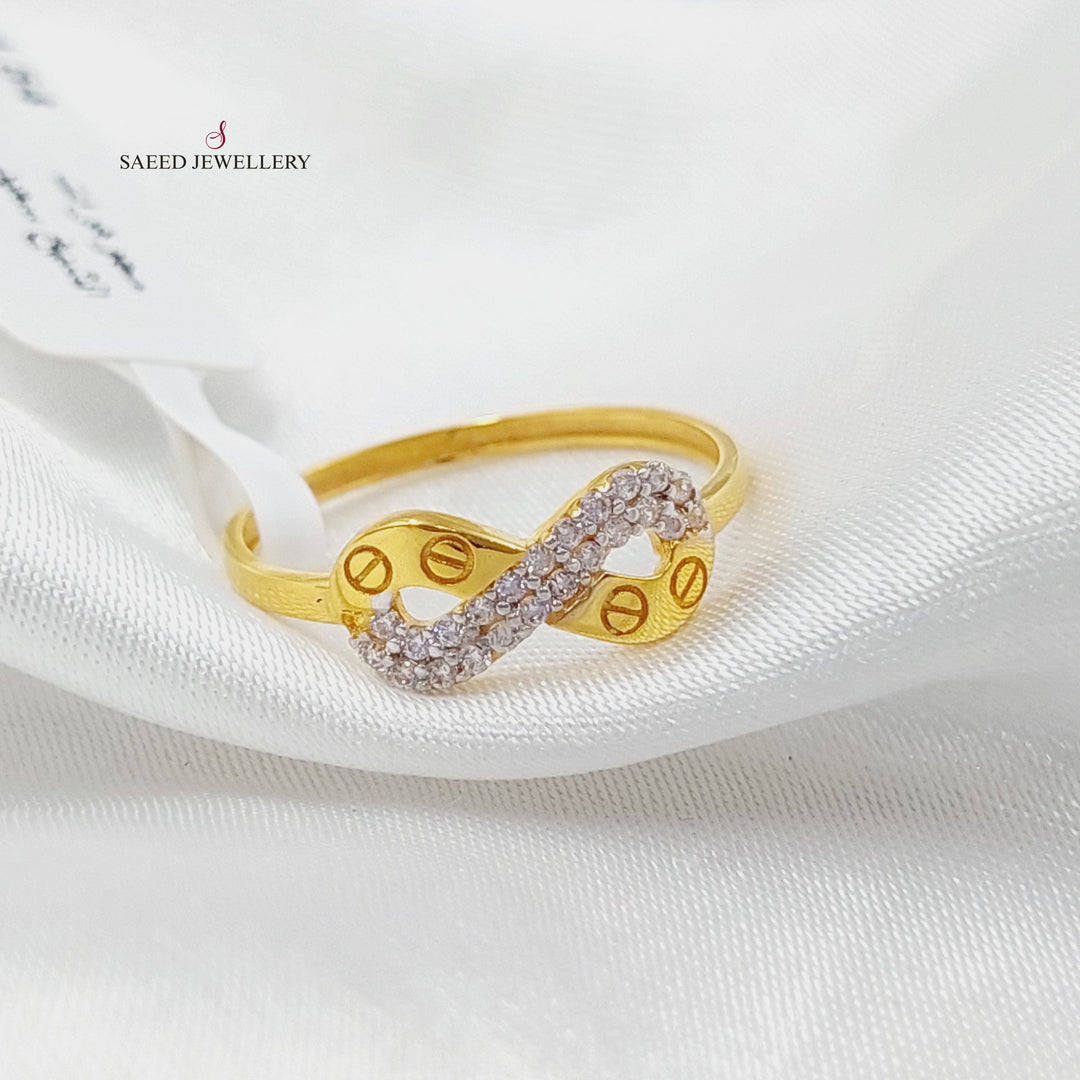 21K Gold Zircon Studded Infinite Ring by Saeed Jewelry - Image 1