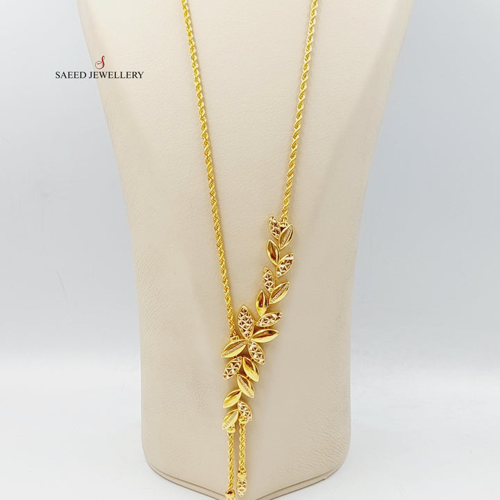 21K Gold Zircon Studded Rope Necklace by Saeed Jewelry - Image 2