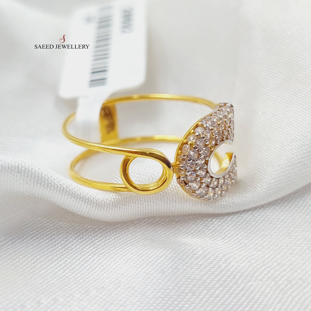 21K Gold Zircon Studded Shoe Ring by Saeed Jewelry - Image 3