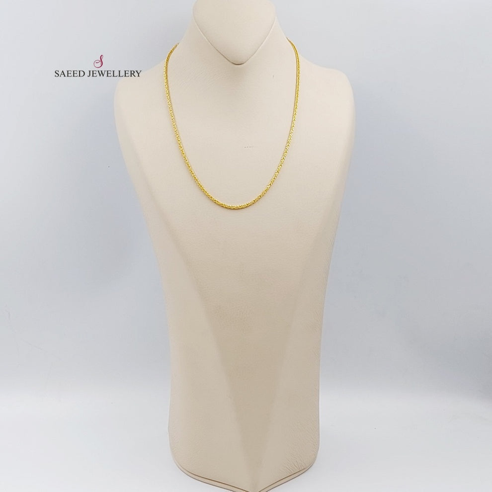 21K Gold Medium Thickness Franco Chain by Saeed Jewelry - Image 4