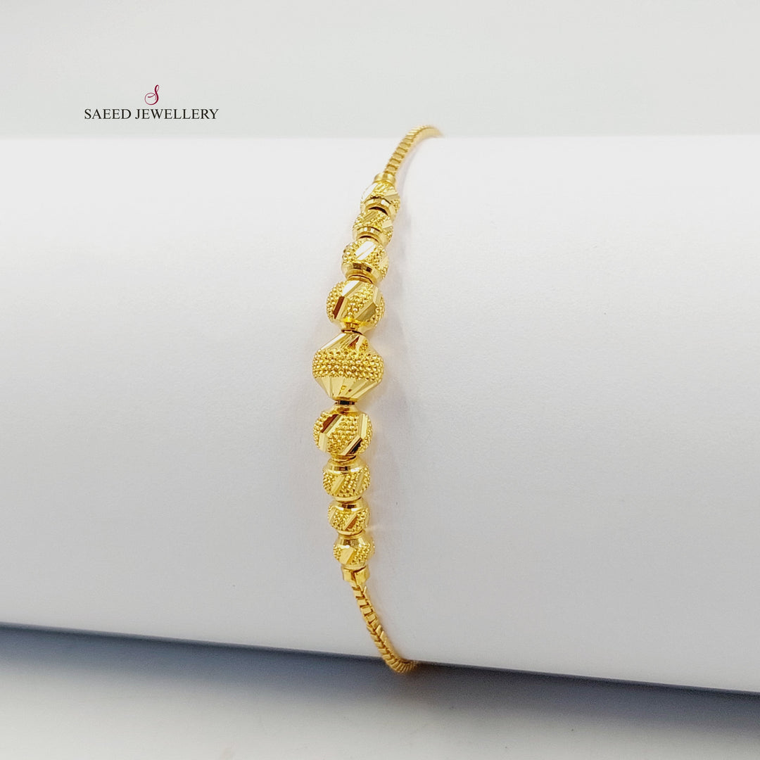 21K Gold Deluxe Balls Bracelet by Saeed Jewelry - Image 1