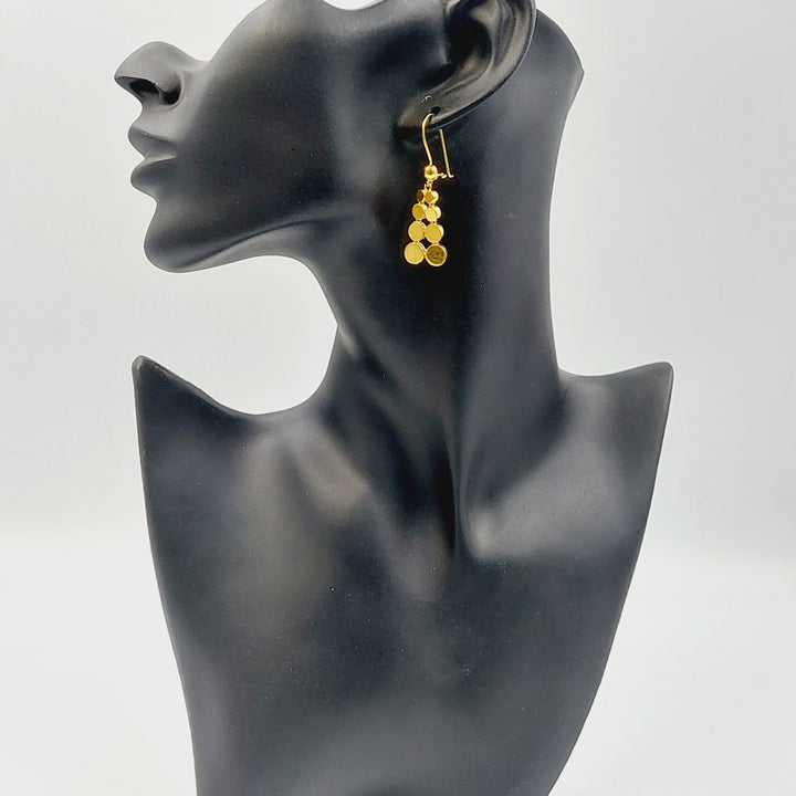 21K Gold Rounded Earrings by Saeed Jewelry - Image 4