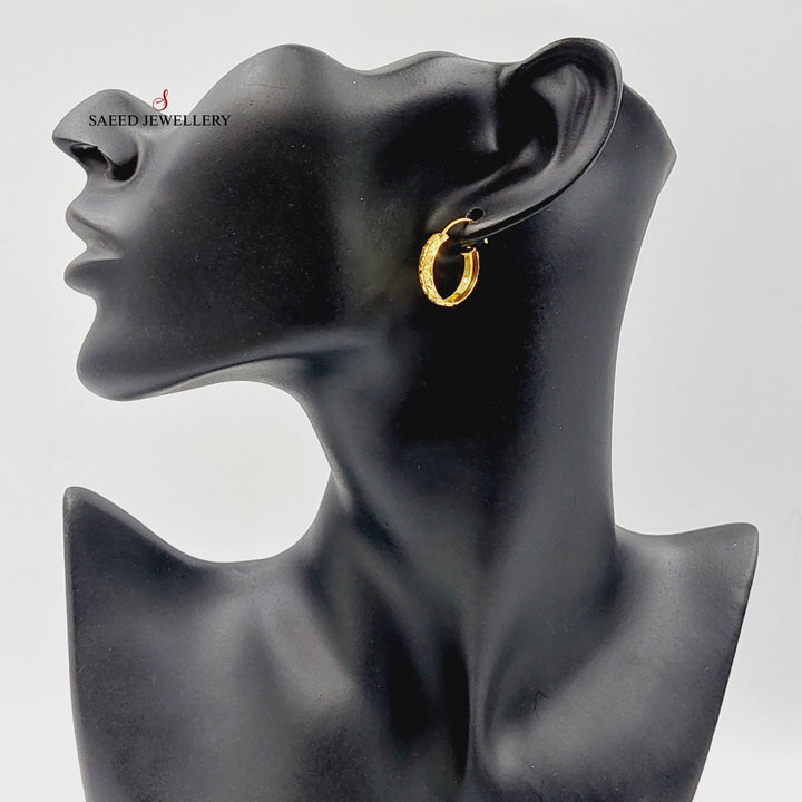 21K Gold Hoop Earrings by Saeed Jewelry - Image 4