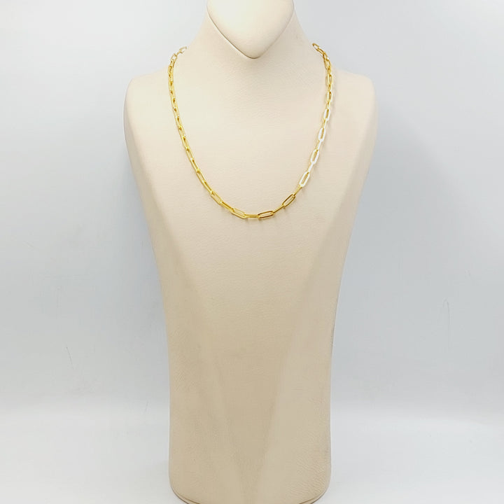 21K Gold 4mm Paperclip Chain 60cm by Saeed Jewelry - Image 11