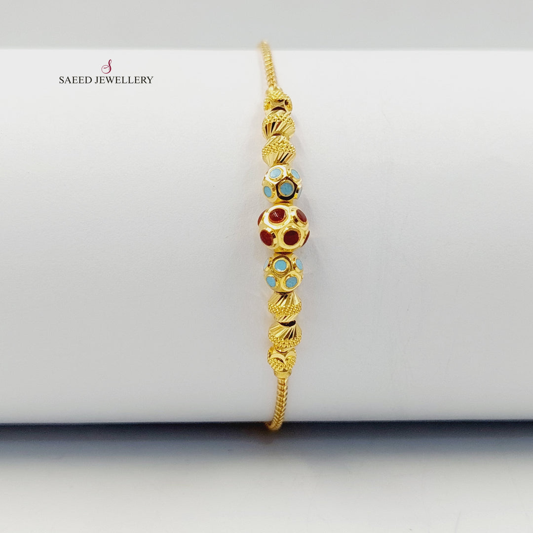 21K Gold Deluxe Balls Bracelet by Saeed Jewelry - Image 1