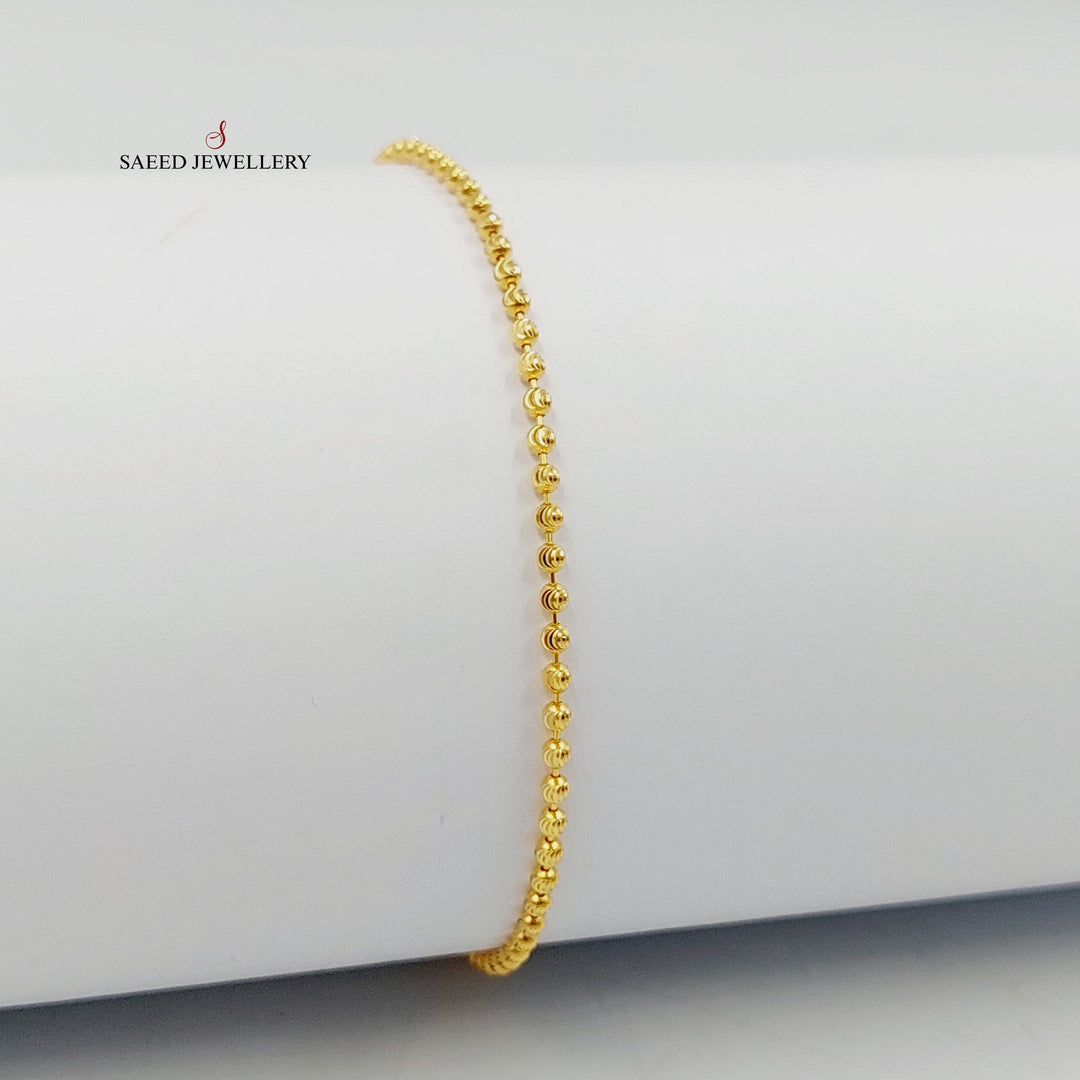 21K Gold Deluxe Balls Bracelet by Saeed Jewelry - Image 3