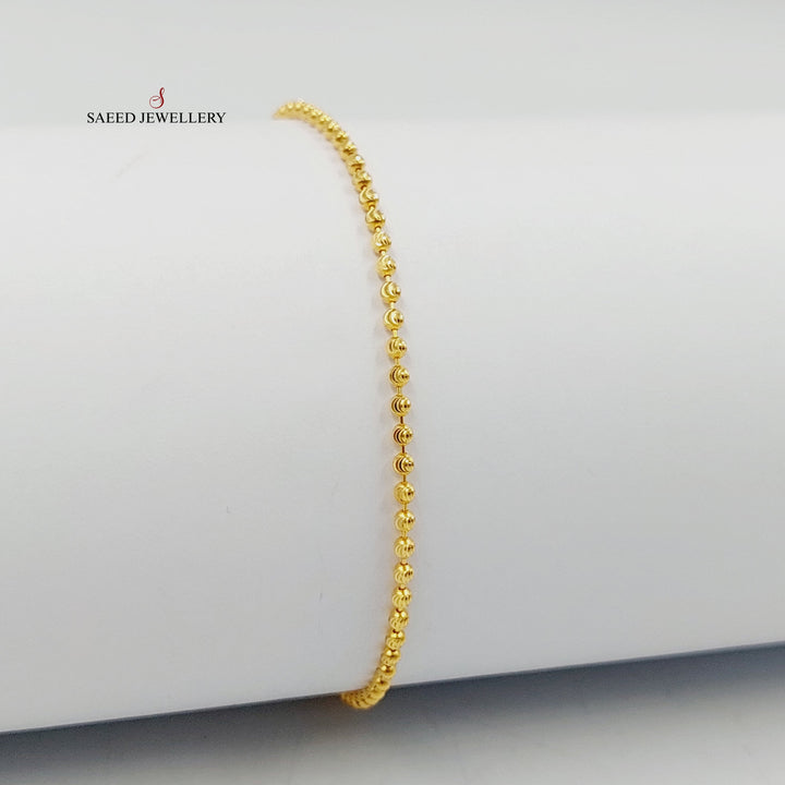 21K Gold Deluxe Balls Bracelet by Saeed Jewelry - Image 3