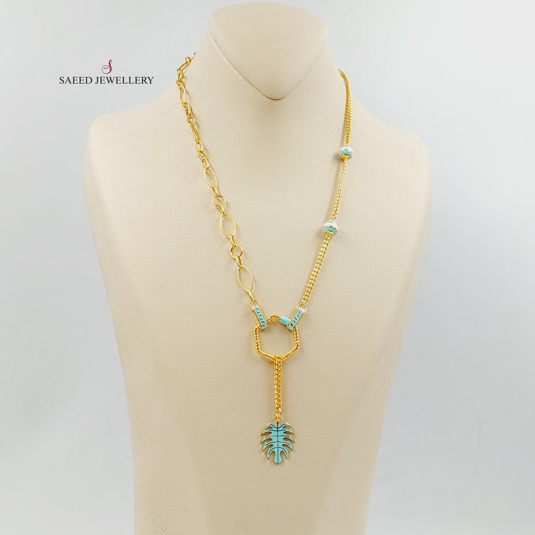 21K Gold Enameled Turkish Necklace by Saeed Jewelry - Image 4