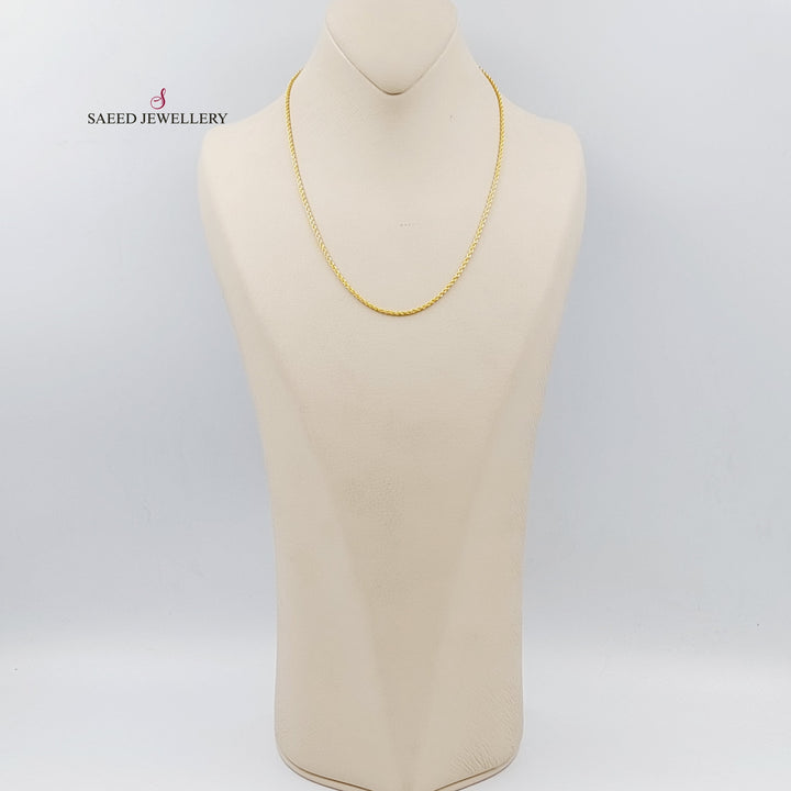 21K Gold 45cm Thin Rope Chain by Saeed Jewelry - Image 6