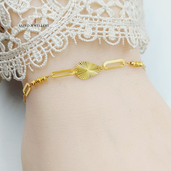 21K Gold Light Paperclip Bracelet by Saeed Jewelry - Image 5