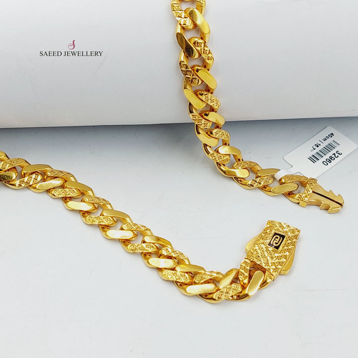 21K Gold Deluxe Cuban Links Necklace by Saeed Jewelry - Image 3