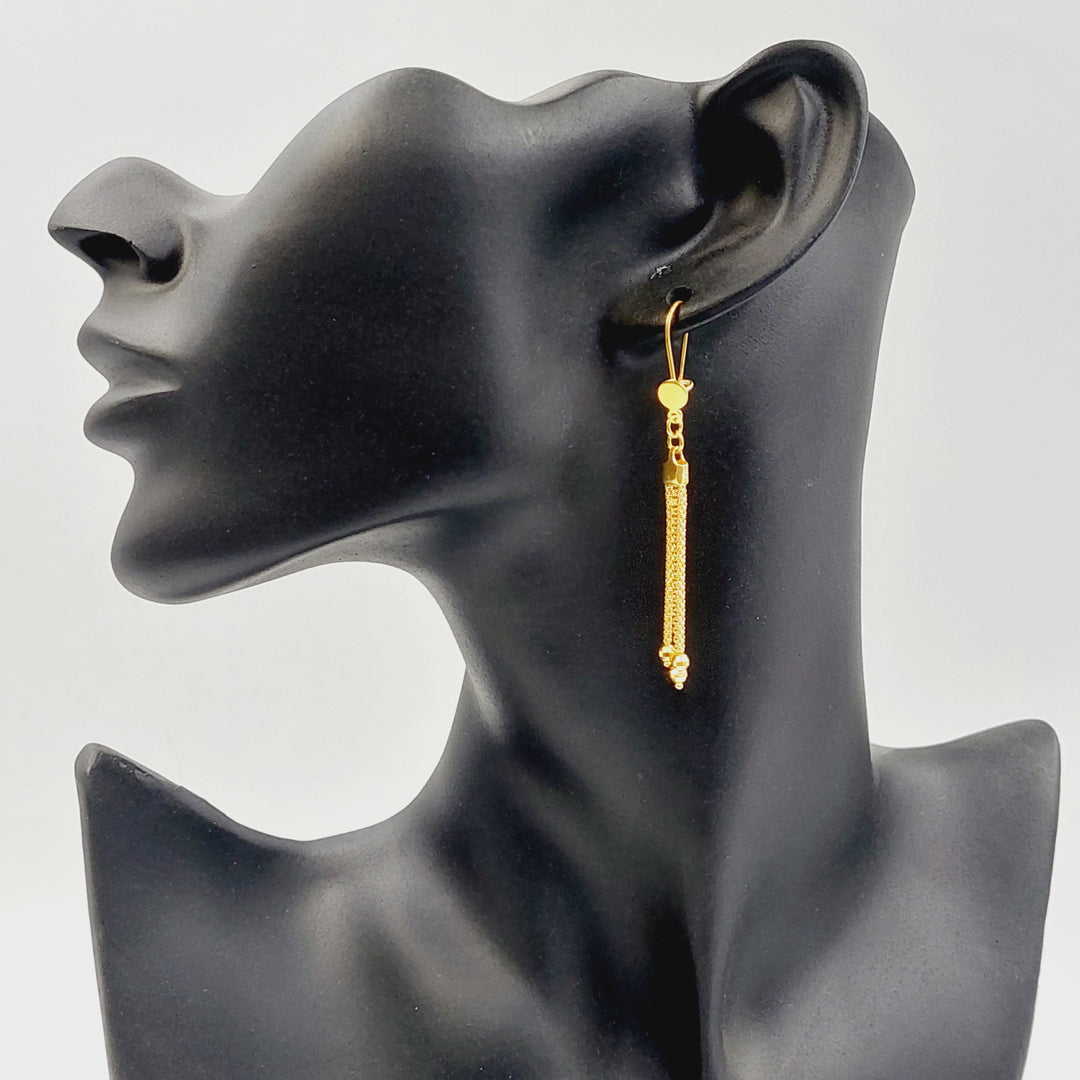 21K Gold Fancy Shankle Earrings by Saeed Jewelry - Image 3