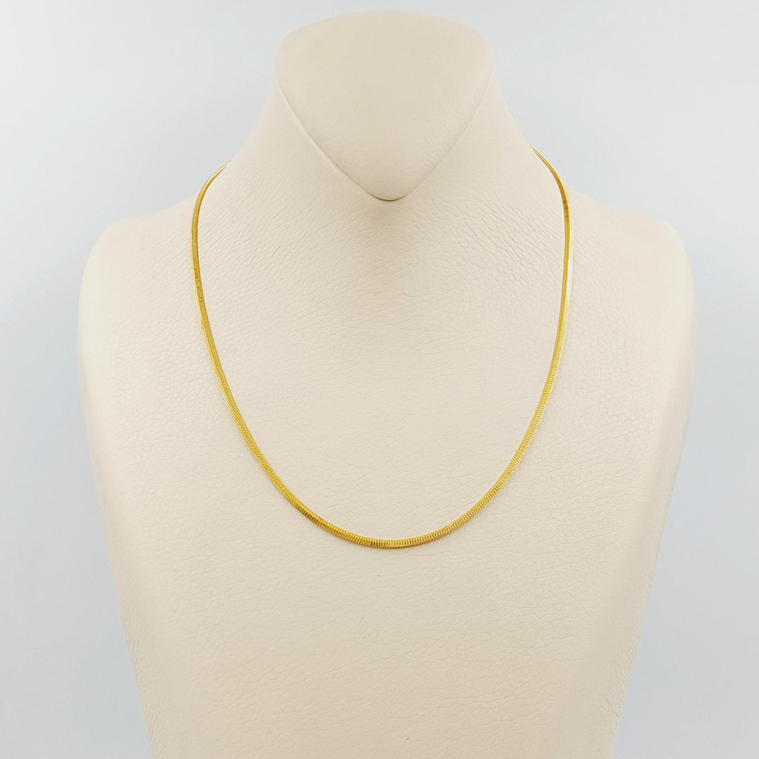 21K Gold 2.5mm Flat Chain 60cm by Saeed Jewelry - Image 7