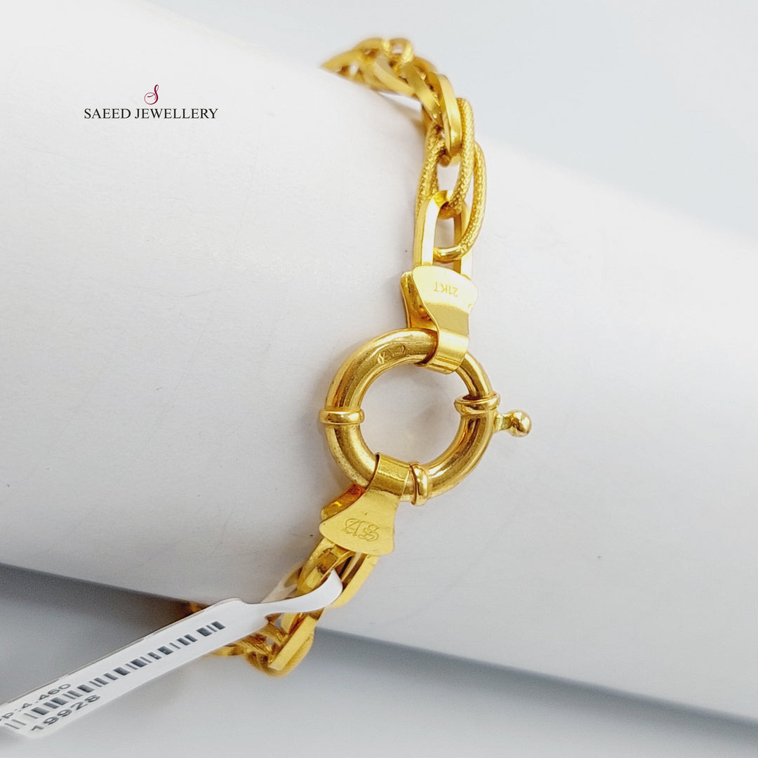 21K Gold Chain Bracelet by Saeed Jewelry - Image 4