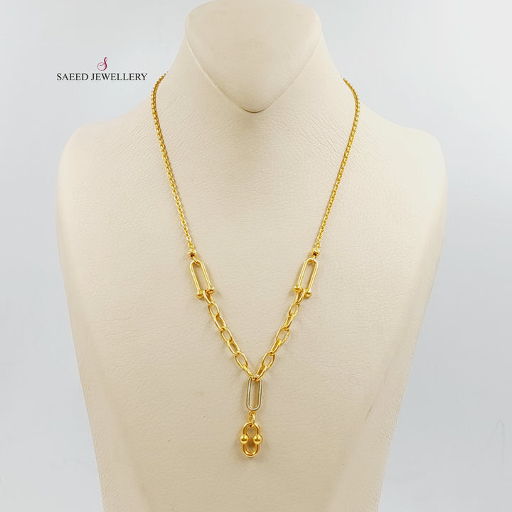 21K Gold Enameled Paperclip Necklace by Saeed Jewelry - Image 1