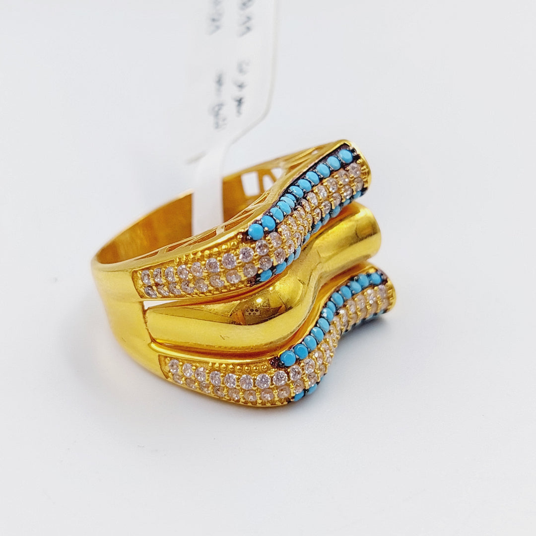 21K Gold Turquoise Ring by Saeed Jewelry - Image 7