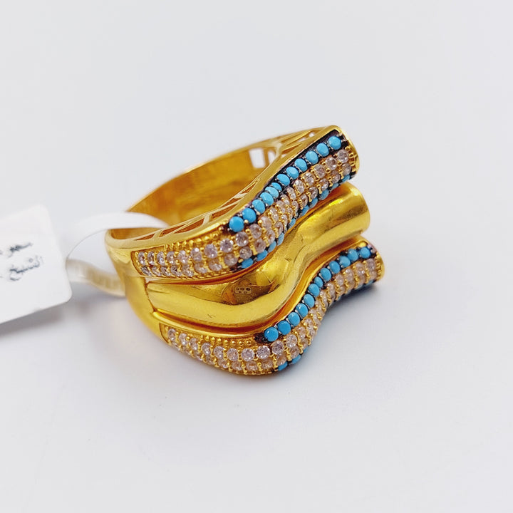 21K Gold Turquoise Ring by Saeed Jewelry - Image 14