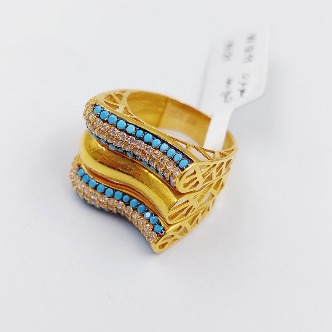 21K Gold Turquoise Ring by Saeed Jewelry - Image 15