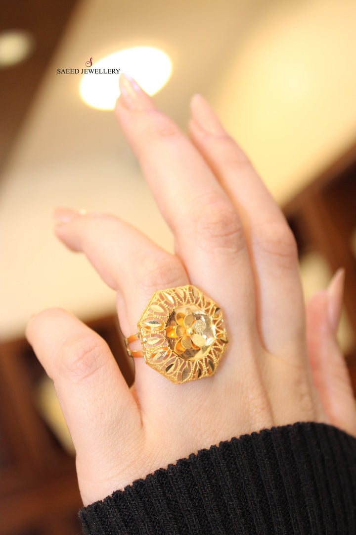 21K Gold Kuwaiti Ring by Saeed Jewelry - Image 8