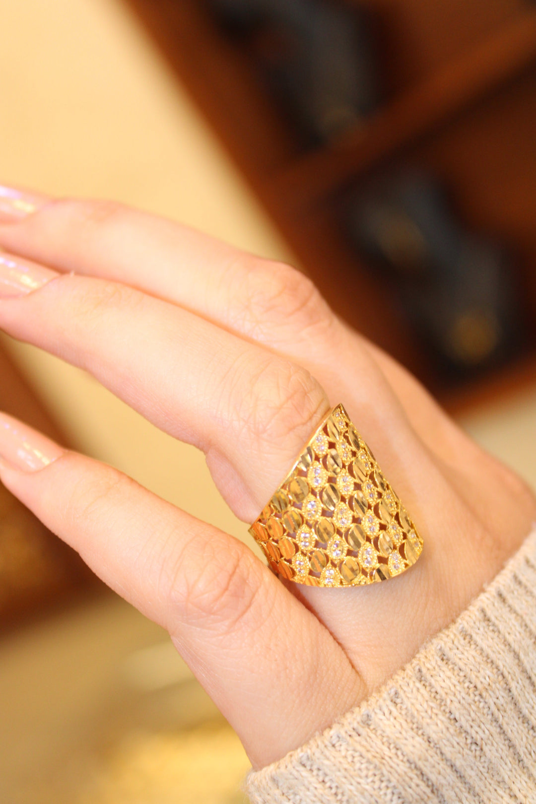 21K Gold Fancy Ring by Saeed Jewelry - Image 12