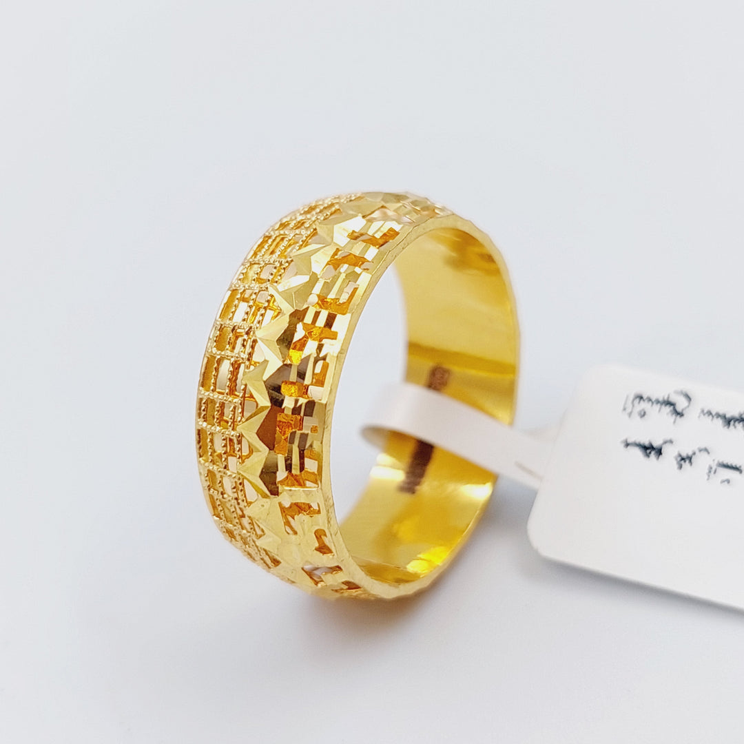 21K Gold Kuwaiti Wedding Ring by Saeed Jewelry - Image 5