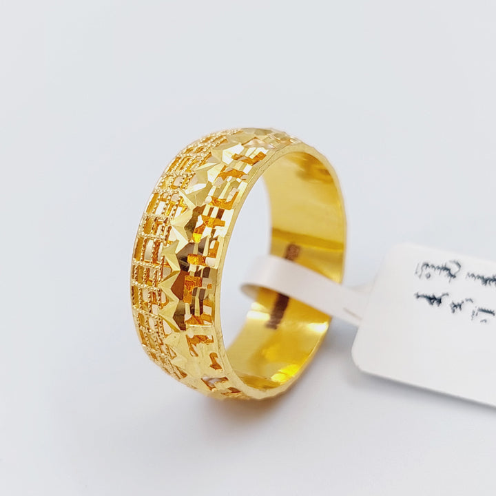 21K Gold Kuwaiti Wedding Ring by Saeed Jewelry - Image 9