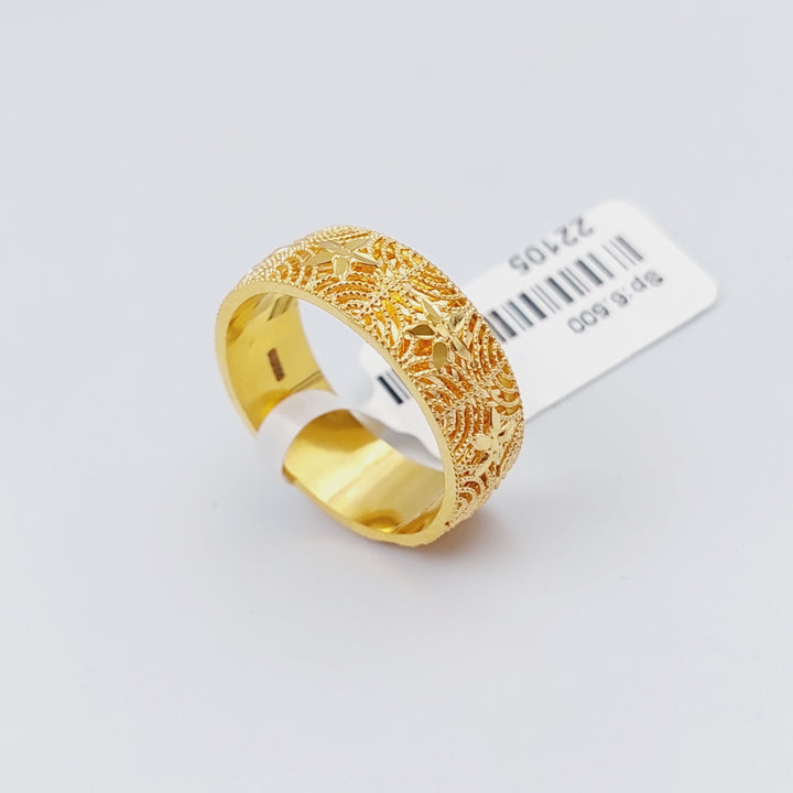 21K Gold Kuwaiti Wedding Ring by Saeed Jewelry - Image 5