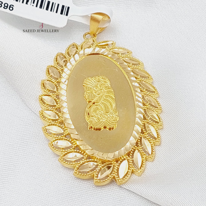 21K Gold Ounce Shape Pendant by Saeed Jewelry - Image 7