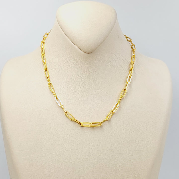 21K Gold 4mm Paperclip Chain 60cm by Saeed Jewelry - Image 7