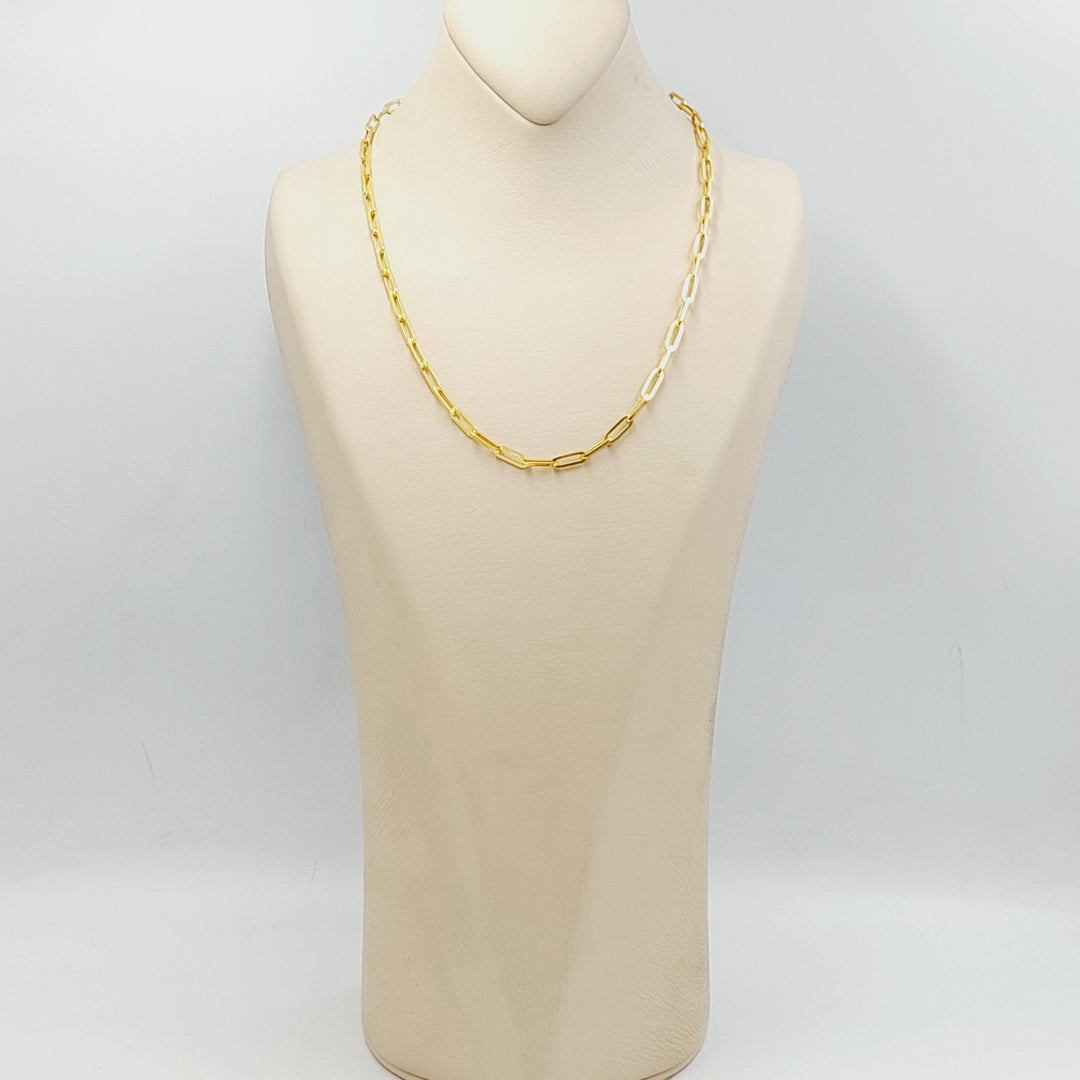 21K Gold 4mm Paperclip Chain 60cm by Saeed Jewelry - Image 8