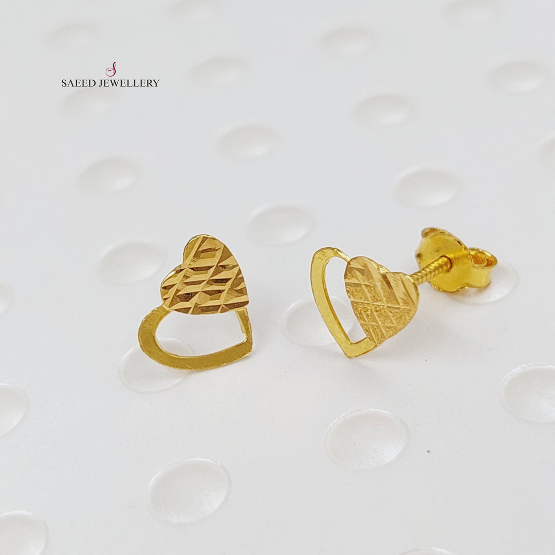 18K Gold Heart Earrings by Saeed Jewelry - Image 7