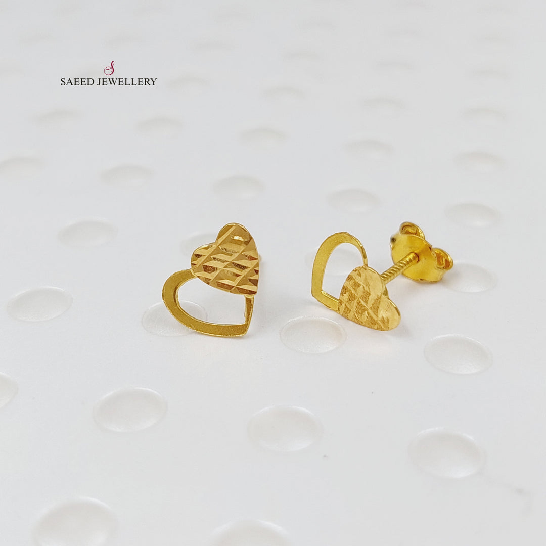 18K Gold Heart Earrings by Saeed Jewelry - Image 8