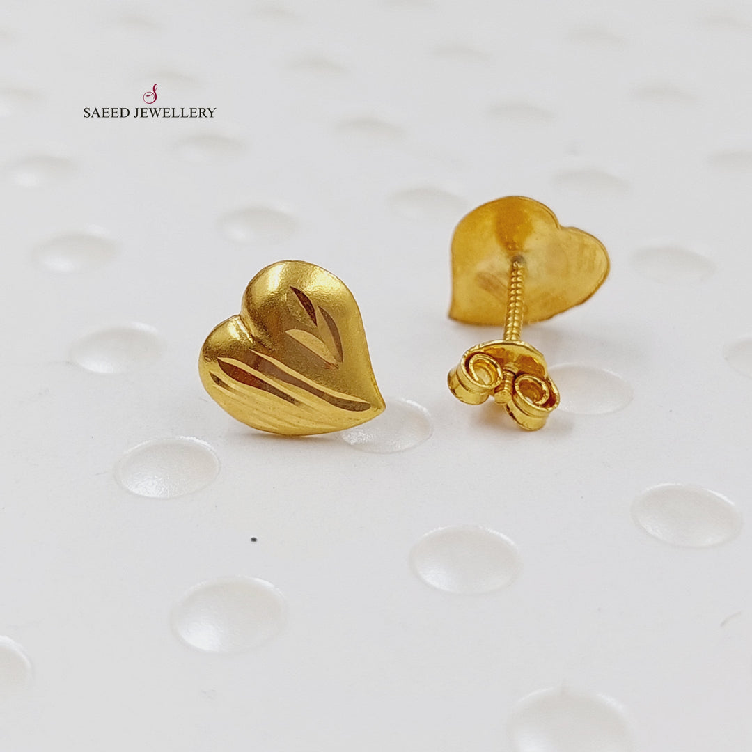 18K Gold Screw Earrings by Saeed Jewelry - Image 9