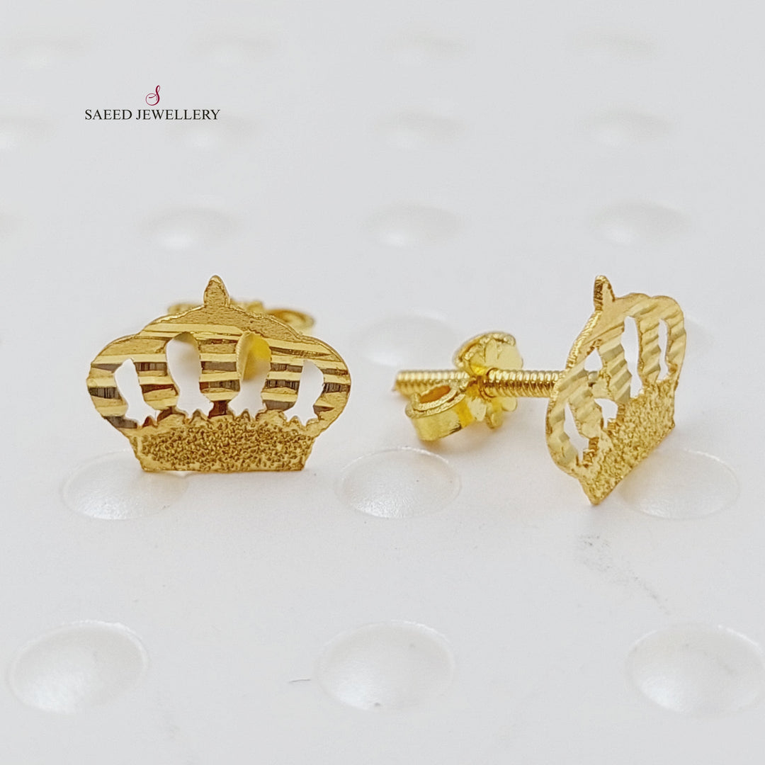 18K Gold Screw Earrings by Saeed Jewelry - Image 3