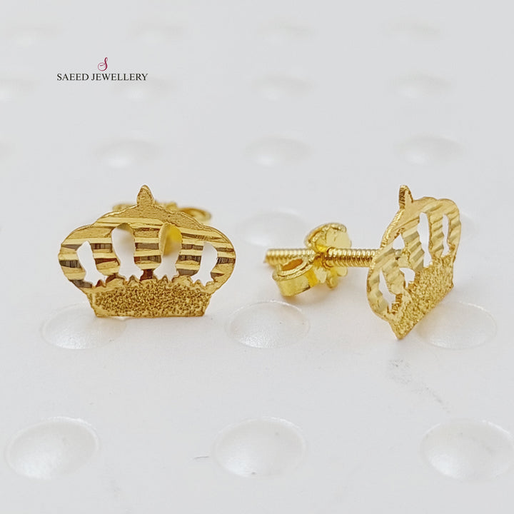 18K Gold Screw Earrings by Saeed Jewelry - Image 3