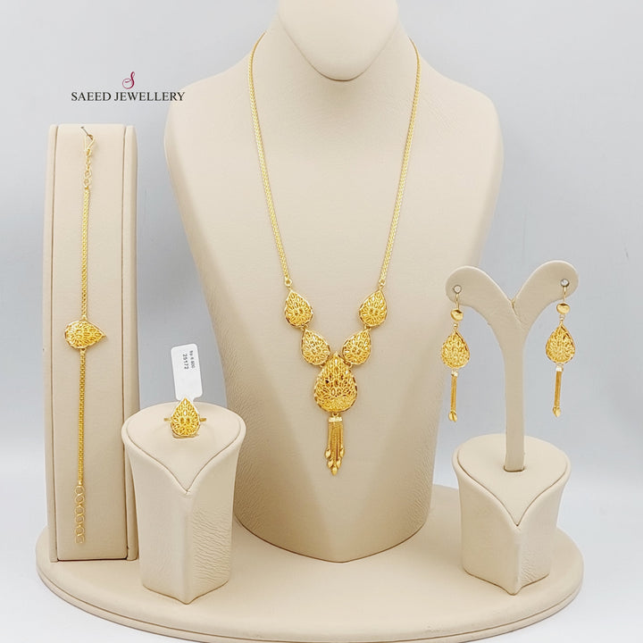 21K Gold Kuwaiti Set 4 pieces by Saeed Jewelry - Image 7