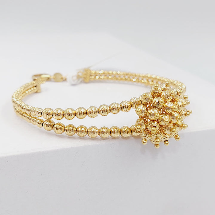 21K Gold Turkish Balls Bangle Bracelet by Saeed Jewelry - Image 10